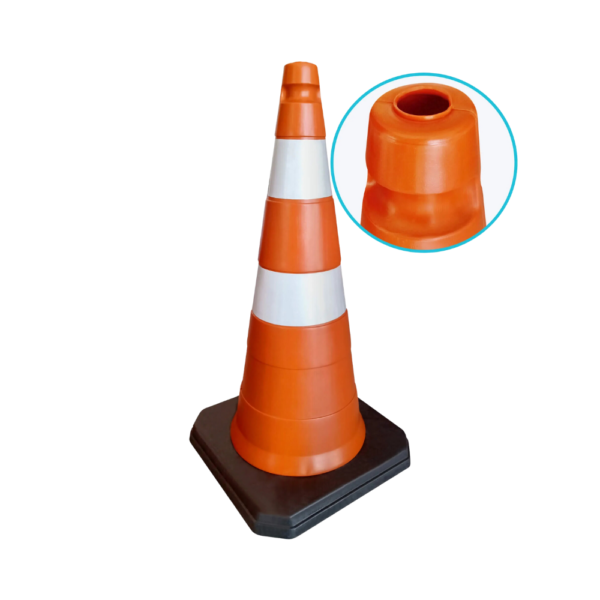 Cone de Sinalizacão c/Base De Borracha 75cm - 2116