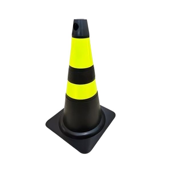 Cone Flexível Preto 75cm – Refletivo – 1009